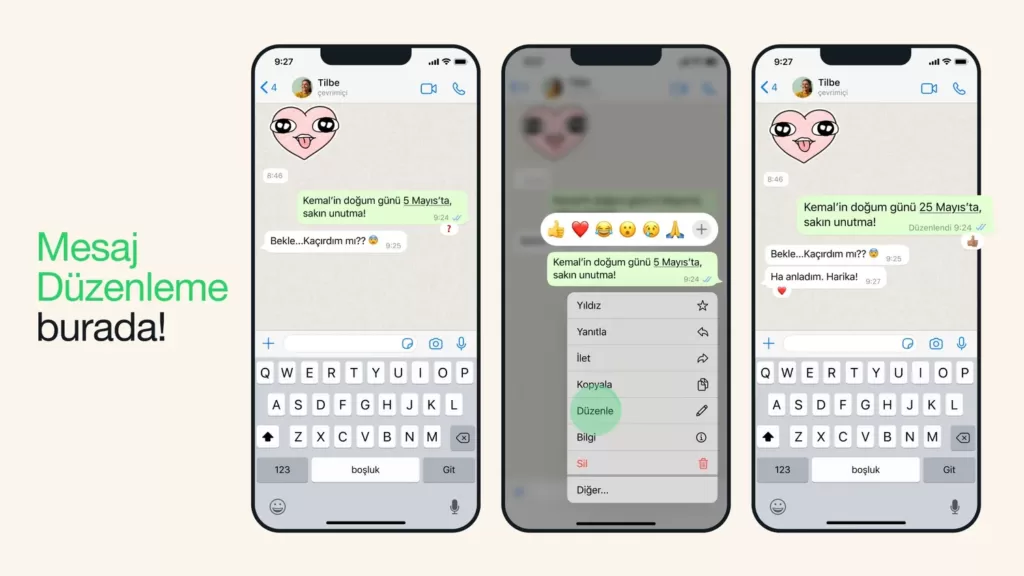 WhatsApp'a Mesaj Düzenleme Özelliği Geldi! WhatsApp'a Mesaj Düzenleme Özelliği Geldi!