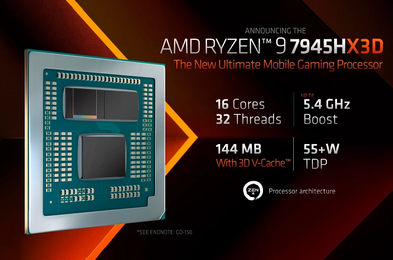 AMD, 3D V-Cache Teknolojisine Sahip Ryzen 9 7945HX3D'yi Duyurdu AMD, 3D V-Cache Teknolojisine Sahip Ryzen 9 7945HX3D'yi Duyurdu