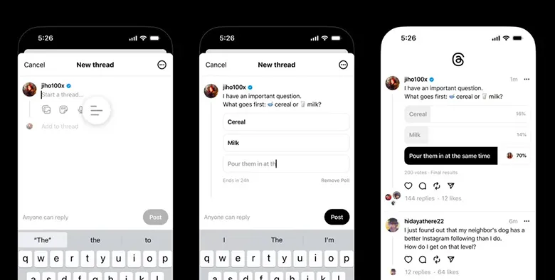 Threads'e Gif ve Anket Özelliği Geldi! Threads'e Gif ve Anket Özelliği Geldi!