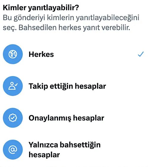 X, ''Kimler Yanıtlayabilir?'' Özelliğine Onaylı Hesaplar Seçeneği Ekledi X, ''Kimler Yanıtlayabilir?'' Özelliğine Onaylı Hesaplar Seçeneği Ekledi